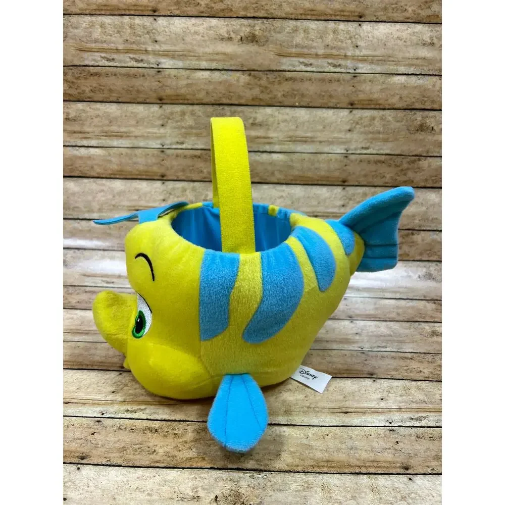 Disney The Little Mermaid Flounder Plush Halloween Trick or Treat Bucket Basket